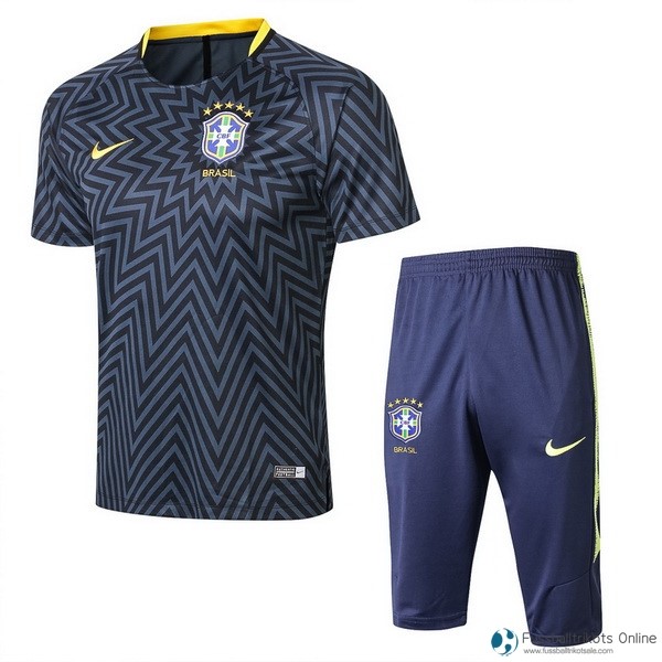 Brasilien Trikot Trainingsshirt Komplett Set 2018 Blau Grau Fussballtrikots Günstig